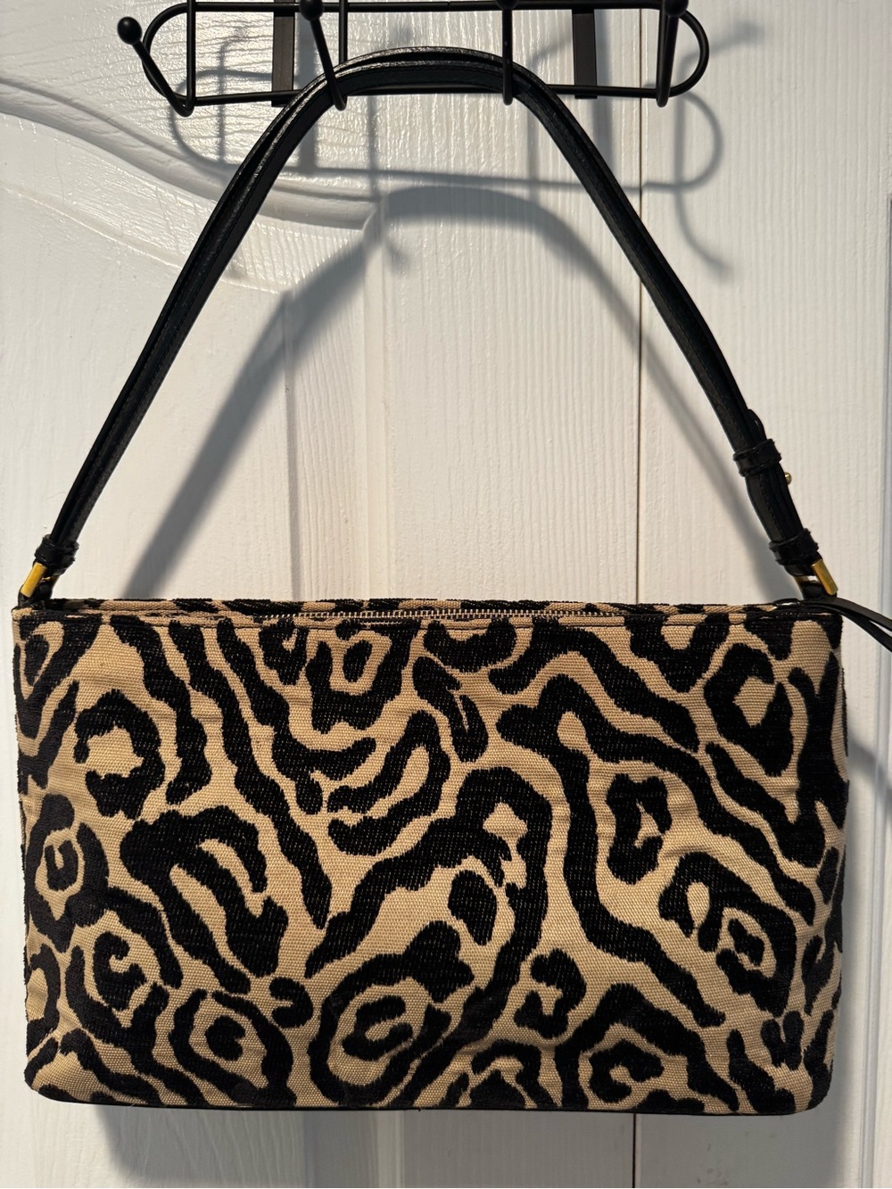 Vintage kate spade Leopard Jacard Shoulder Bag Made in Italy - Picture 2 of 12